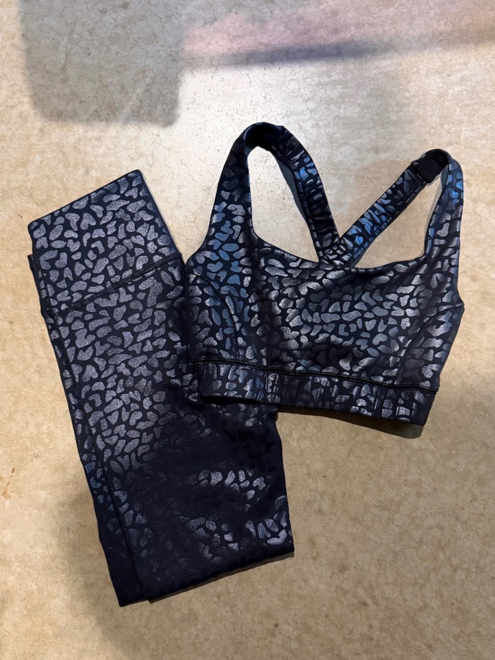 IVL Collective Chi Chi Shimmer Foil Animal Print Bra and Leggings